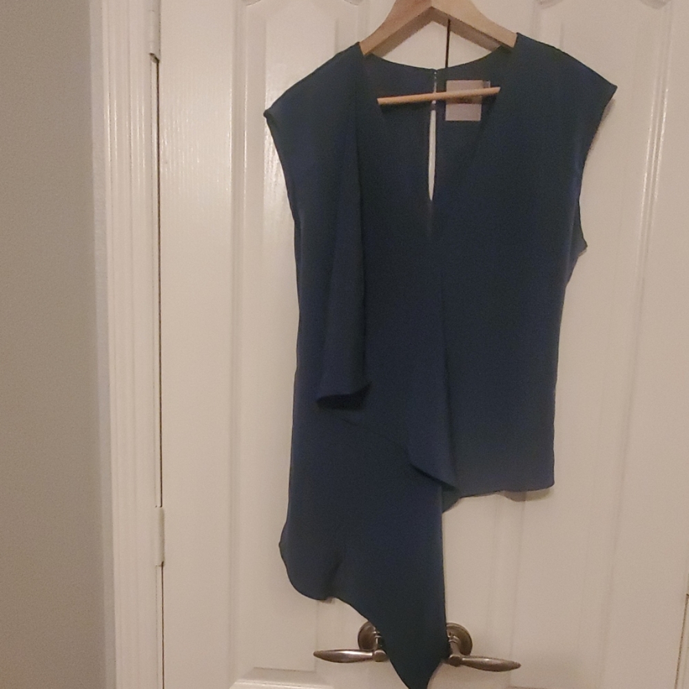 NWT ASOS Hunter Green Asymmetrical Blouse